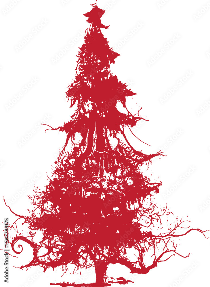 Red. Tree. Arbol de navidad. Vector. Navidad. Halloween. SVG.