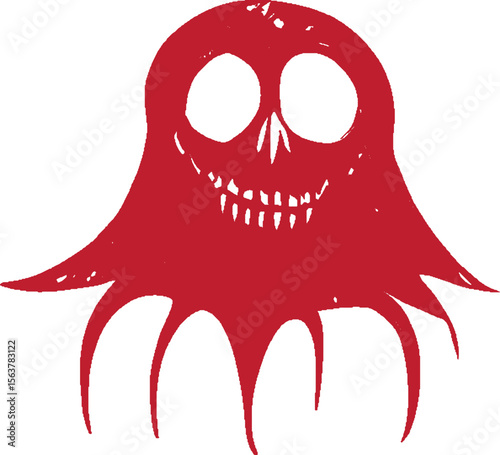 red. Scared ghost. SVG