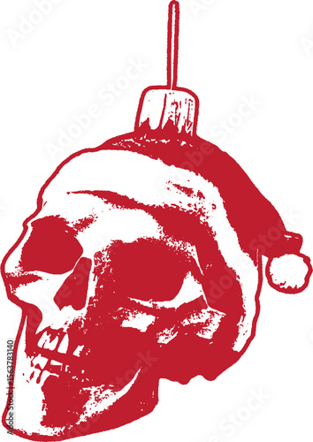 Red. Calavera terrorífica. skull represents a scary horror scene with human skulls. Vector. Navidad. Halloween.