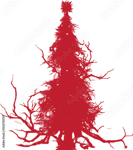 Red. Tree. Arbol de navidad. Vector. Navidad. Halloween. SVG.