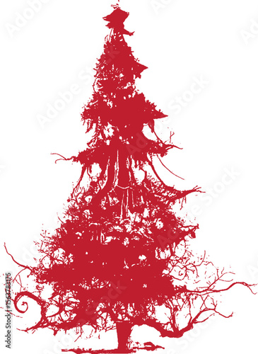 Red. Tree. Arbol de navidad. Vector. Navidad. Halloween. SVG.