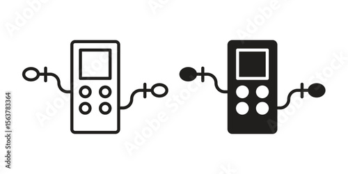 Dialysis icon. Flat and stroke versions. Graphic elements.