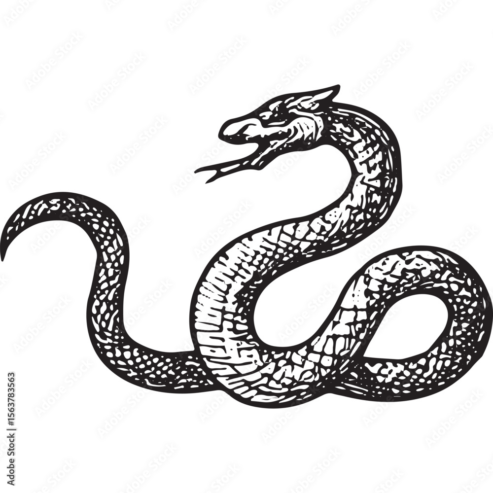 Fototapeta premium Enigmatic snake tattoo art with mystical allure for occult tattoo inspiration