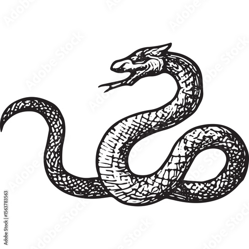 Enigmatic snake tattoo art with mystical allure for occult tattoo inspiration