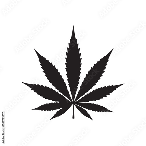 Marijuana leaf silhouette icon isolated on white background