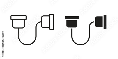Exercise bands icon. Flat and stroke versions. Graphic elements.