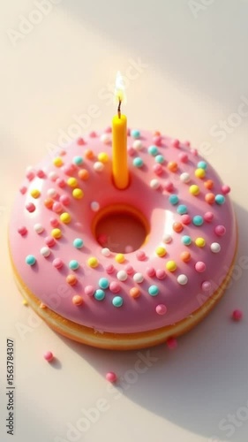 Playful Birthday Donut with Happy Morning Vibes
