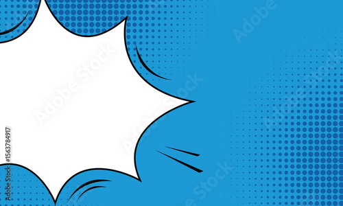 blue comic background with blank speech bubble