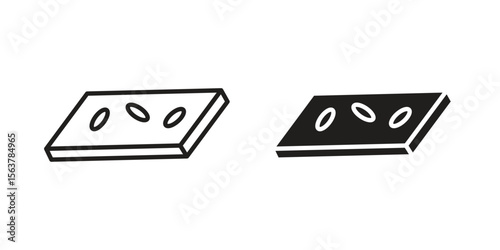 Halva icon. Flat and stroke versions. Graphic elements.