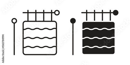Handloom icon. Flat and stroke versions. Graphic elements.