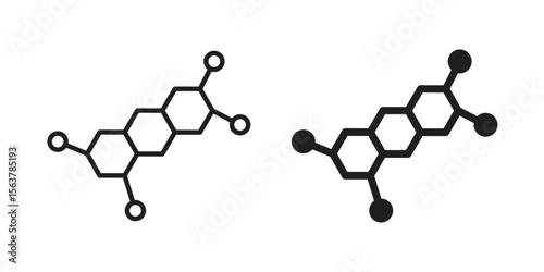 Hormones icon. Flat and stroke versions. Graphic elements.