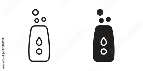 Humidifier icon. Flat and stroke versions. Graphic elements.