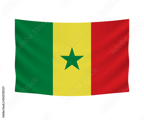 Realistic hanging flag of Senegal. Empty fabric banner illustration design. Free Download Realistic hanging flag of Senegal. Empty fabric banner illustration design. - GFXLoad