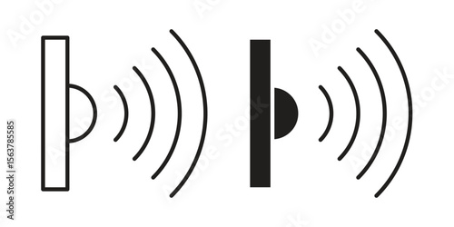 Infrared icon. Flat and stroke versions. Graphic elements.