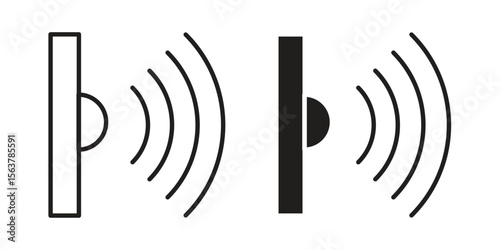 Infrared icon. Flat and stroke versions. Graphic elements.