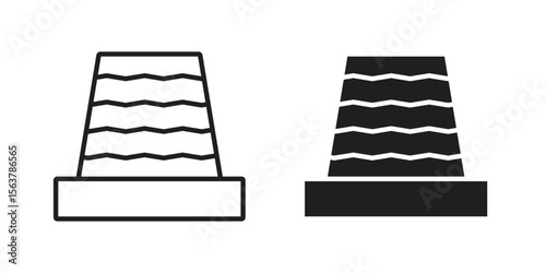 Mattress icon. Flat and stroke versions. Graphic elements.