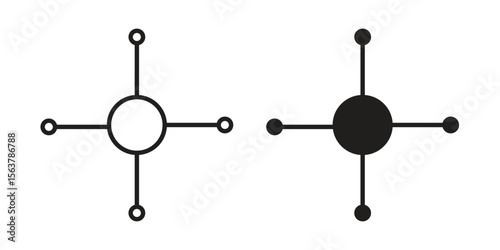 Multi channel icon. Flat and stroke versions. Graphic elements.