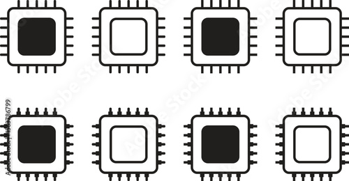 CPU icon. CPU icon with outline vector illustration.