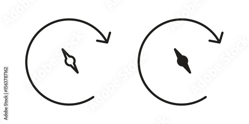 Past icon. Flat and stroke versions. Graphic elements.
