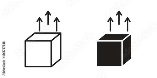 Product release icon. Flat and stroke versions. Graphic elements.