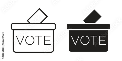 Referendum icon. Flat and stroke versions. Graphic elements.