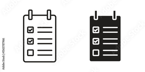 Reservation icon. Flat and stroke versions. Graphic elements.