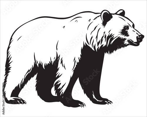 Standing Bear Silhouette Vector