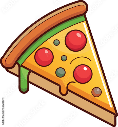  pizza slice flat illustration