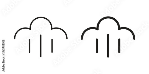 Steam icon. Flat and stroke versions. Graphic elements.