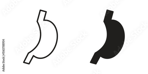Stomach with Liquids icon. Flat and stroke versions. Graphic elements.