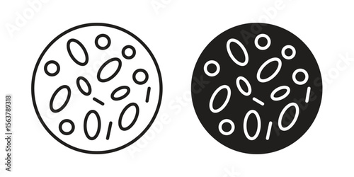 Thalassaemia icon. Flat and stroke versions. Graphic elements.