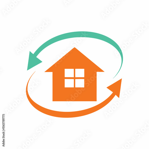Real Estate House Arrow Vector Icon.