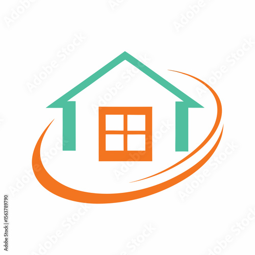 Real Estate House Arrow Vector Icon.