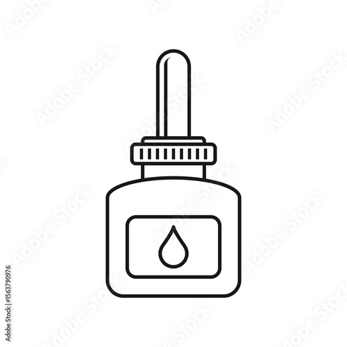 Pipette with oil drop icon in flat style. Dropper bottle vector illustration on isolated background. Medical tube sign business concept.