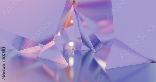 Fototapeta Naklejka Na Ścianę i Meble -  Futuristic abstract background crystal arched interior 3d render