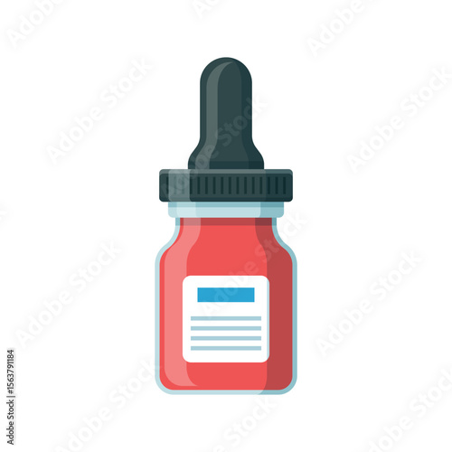 Pipette with oil drop icon in flat style. Dropper bottle vector illustration on isolated background. Medical tube sign business concept.