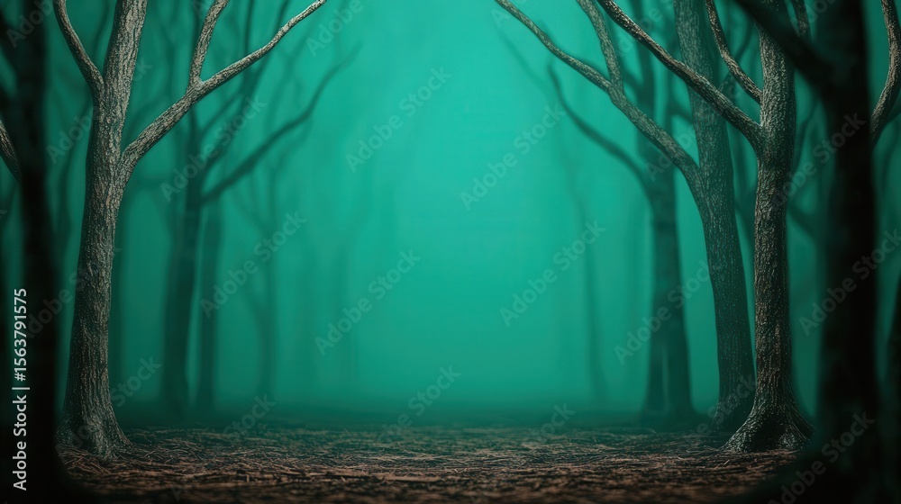 Naklejka premium A dreamlike forest where trees grow from the thoughts of sleeping minds