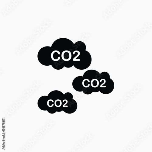 cloud co2 reduction vector icon