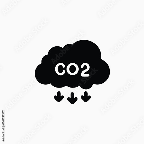 cloud co2 reduction vector icon