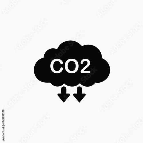 cloud co2 reduction vector icon