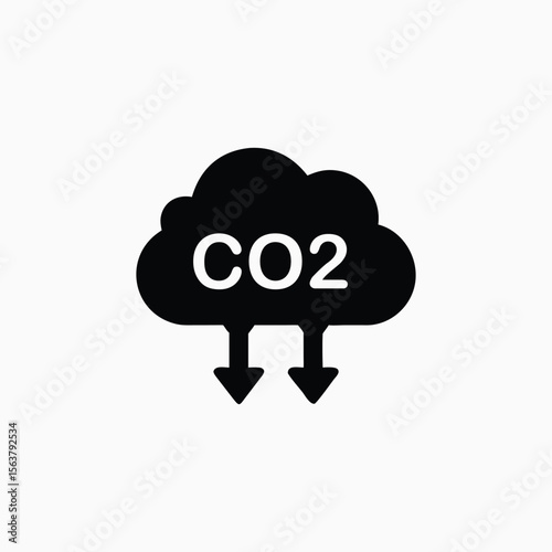 cloud co2 reduction vector icon