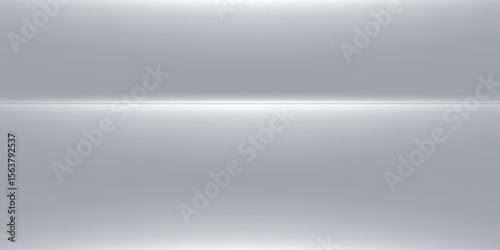 Silver foil background with metal mirror texture. Chrome gradient surface with light gloss. Vector aluminum grey sheet with reflection