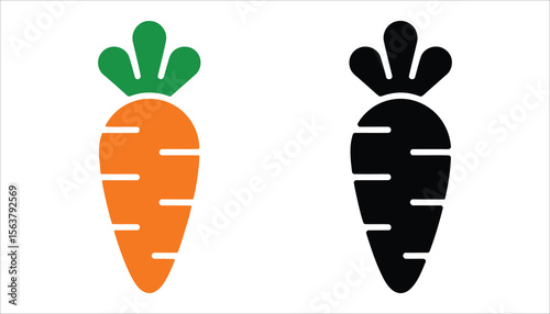 Carrot Icon Vector, Fresh Vegetable Design, Healthy Food Symbol.