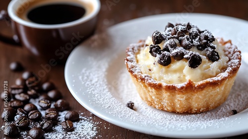 Italian Budino di Riso Tartlet and Espresso Coffee