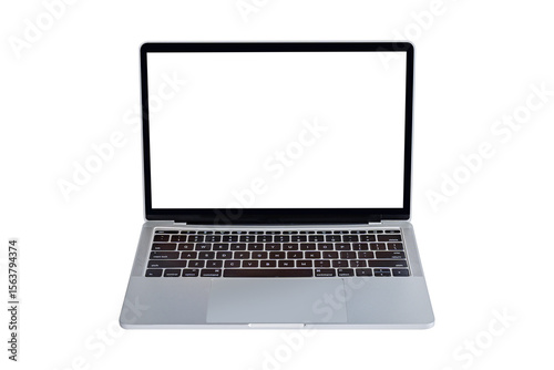 Laptop computer isolated on transparent background.