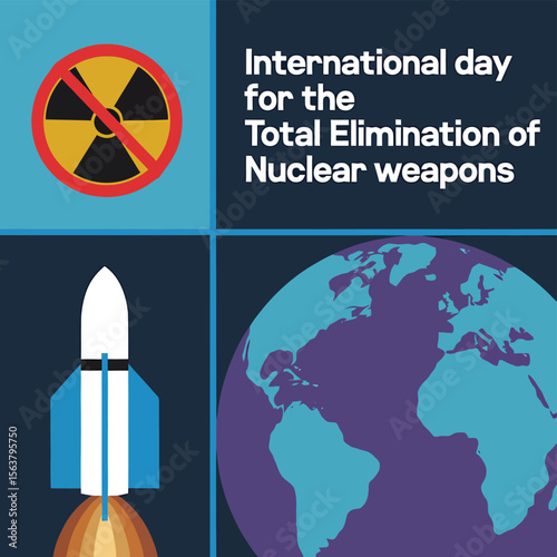 International Day For The Total Elimination of Nuclear Weapons Vector Image Illustration