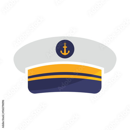 Captain hat flat vector illustration isolated on a white background