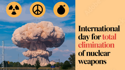 International Day For The Total Elimination of Nuclear Weapons Vector Image Illustration