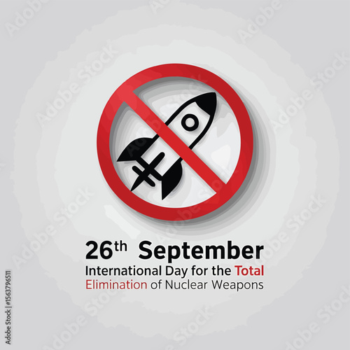 International Day For The Total Elimination of Nuclear Weapons Vector Image Illustration