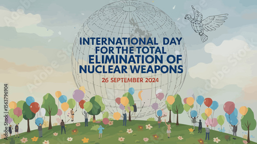 International Day For The Total Elimination of Nuclear Weapons Vector Image Illustration